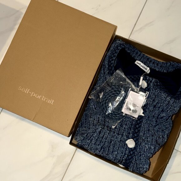 Self Portrait Blue Tweed Dress US 4 NWT - Picture 8 of 9